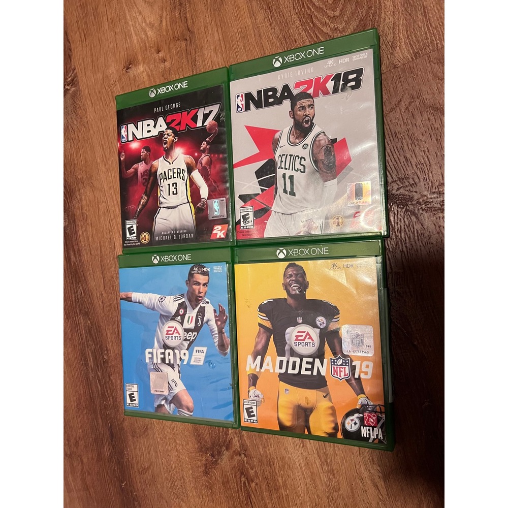 Microsoft Xbox One Sports Game Bundle NBA 2K17 2K18 FIFA 19 Madden 19 Excellent